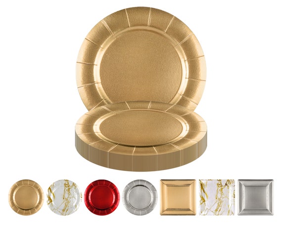 Elegant Disposable Round Paper Charger Plates 13 Fancy Colors Red gold silver Dinnerware Heavy Duty Paper Plates Wedding Party Supplies Etsy
