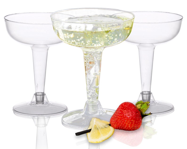 Elegant Disposable Plastic Margarita Glasses Crystal Clear Etsy