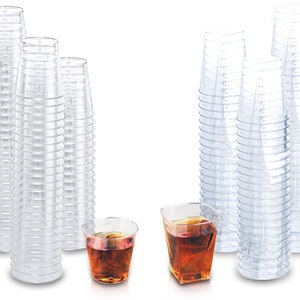 Small plastic sale cups for wine