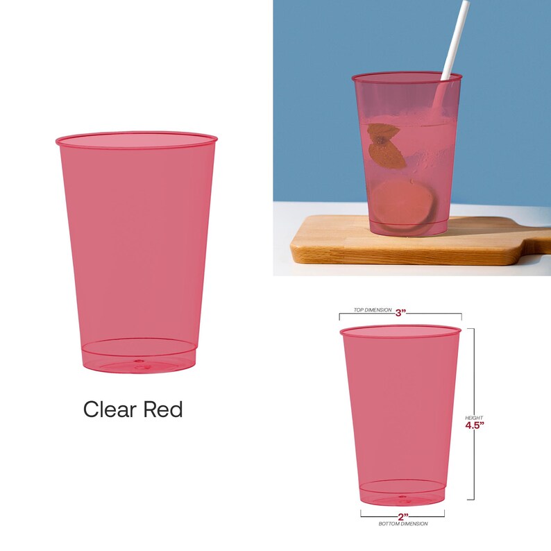 Pink Plastic Party Cups 12oz – Bpa-free Disposable Tumblers - Etsy