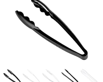 Classic Clear Disposable Plastic Serving Tongs, 12&quot; Large or 9&quot; Medium Serving Utensils, Heavy Duty Servingware,  Wedding & Party Supplies
