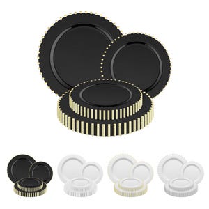 Elegant Pearl String Round Disposable Dinner or Salad Plates – Premium Quality Fancy Plates for Weddings, Parties, and Special Events