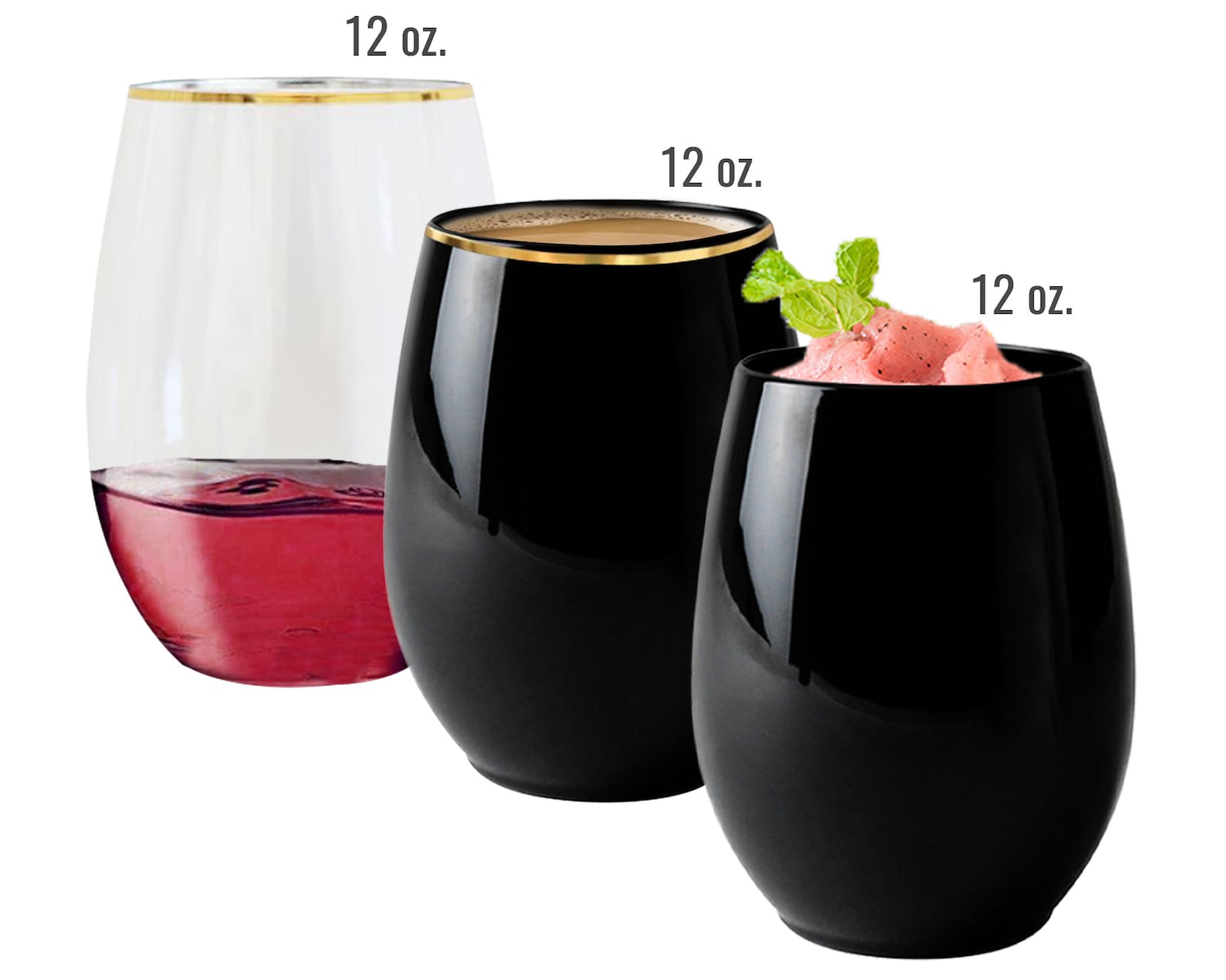 Elegant Stemless Disposable Plastic Wine Glasses Fancy Etsy UK