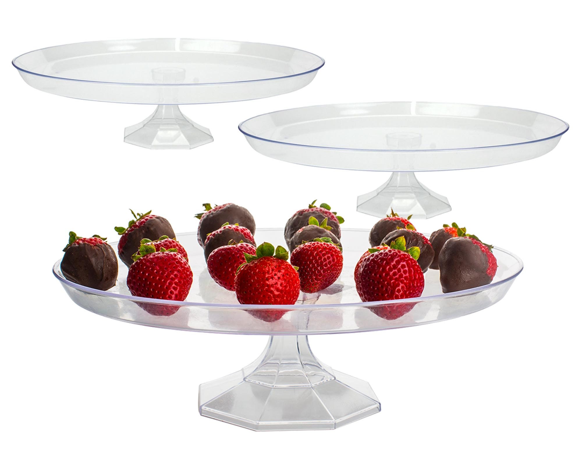 Round Cake Stands Clear or White Plastic Cake Stands Small Etsy
