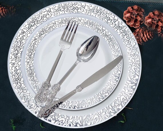 24 Count Shiny Metallic Silver Plastic Knives - Elegant Disposable Cutlery For Weddings & Parties