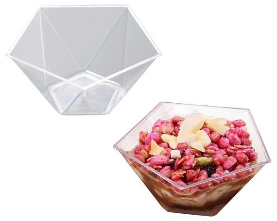 Modern Clear Pentagon Disposable Plastic Mini Sample Dessert Cups