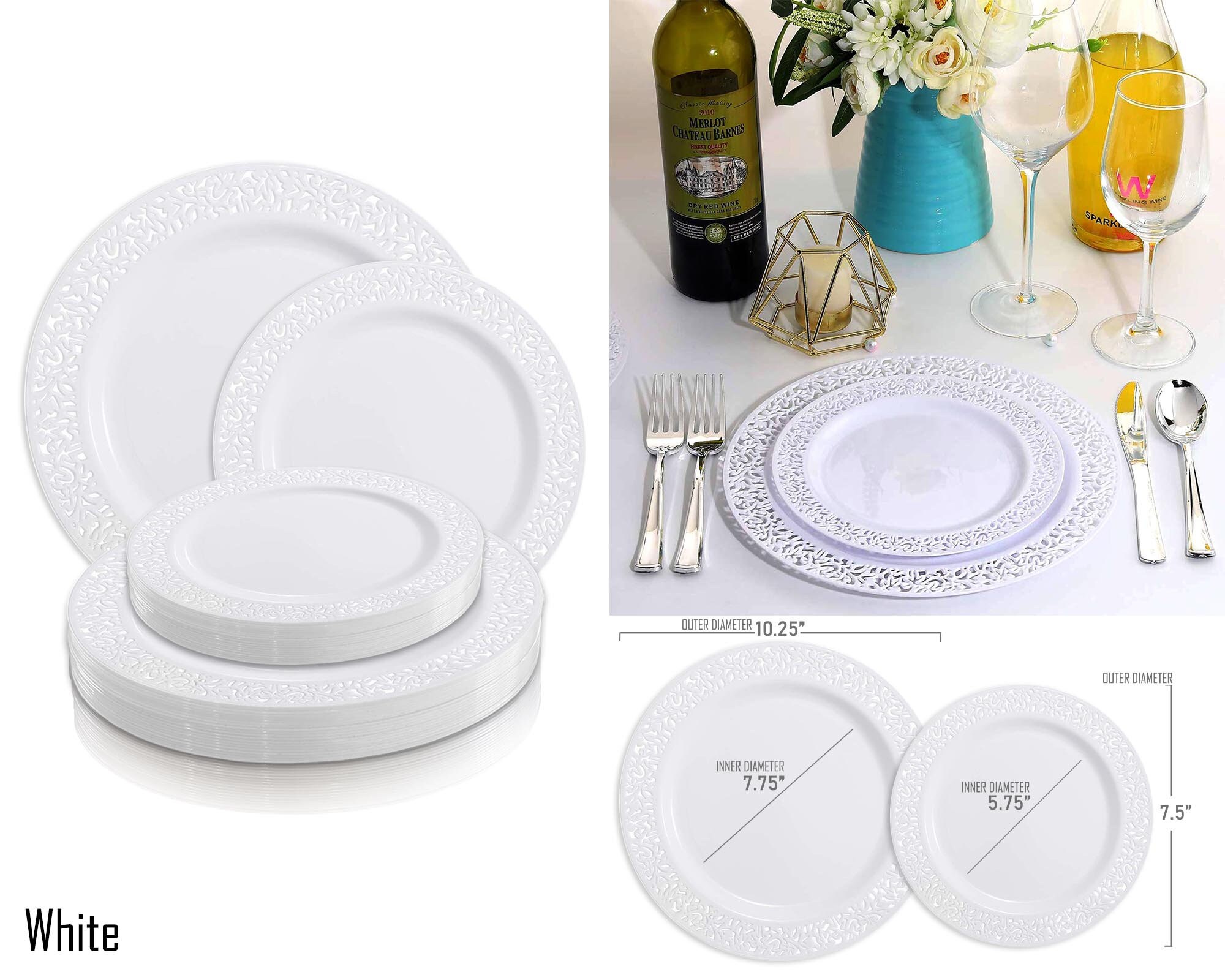 Fancy Dinner Plates or Salad Plates Disposable Plastic Etsy