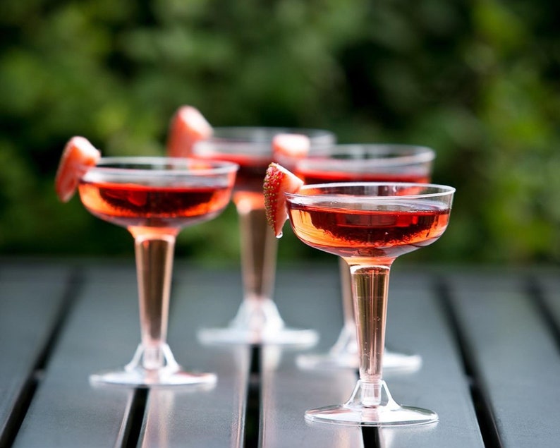 Elegant Plastic Margarita Glasses 6 oz. Crystal Clear Round Etsy