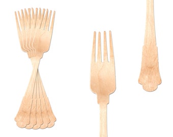 Silhouette Birch Wood Eco Friendly Disposable Dinner Knives, 600 Knives
