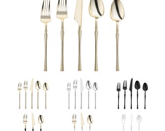 Elegant Disposable Plastic Spoons, Forks or Knives, Fancy Colors Cutlery Set, Premium Quality Tiny Flatware, Wedding & Party Supplies