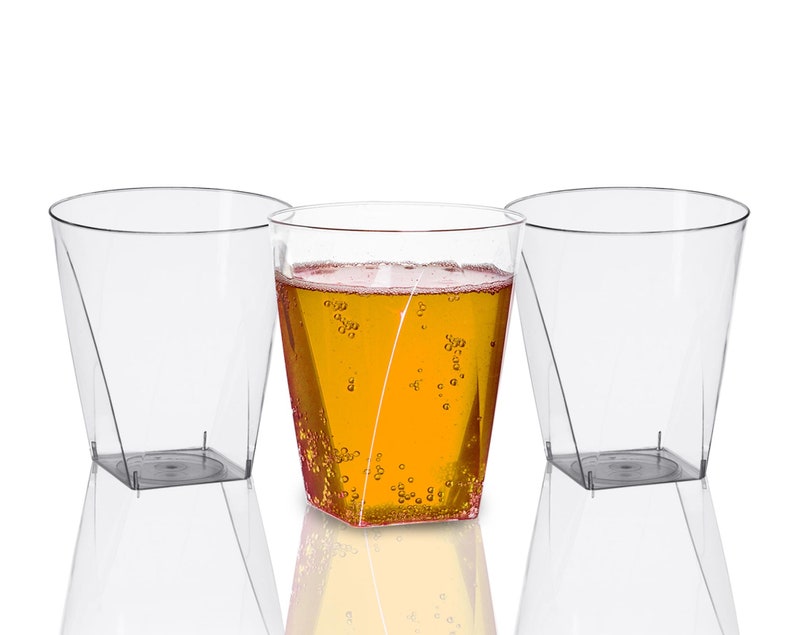 Clear Square Bottom Round Top Disposable Plastic Party Cups Etsy