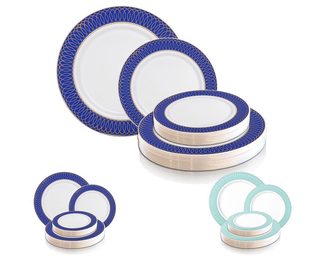 Deluxe Dinner Plates or Salad Plates, Vibrant Colors Spiral Design