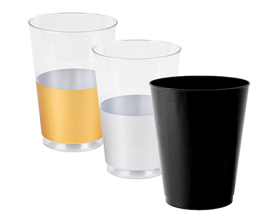 Metallic Rim Disposable Party Cups, Elegant Drinkware, 12 Oz - Etsy