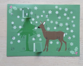 Adventskalender Postkarte Reh