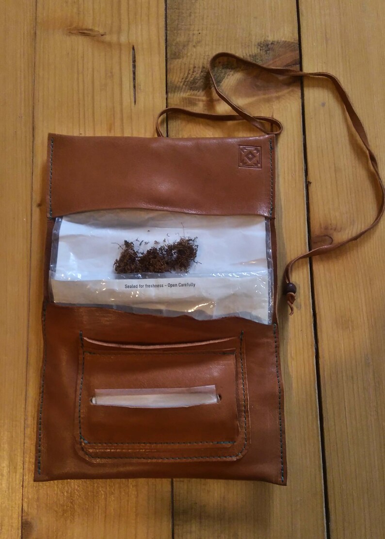 Leather tobacco pouch stash soft pouch Etsy