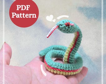 No-Sew Crochet Snake Schlüsselanhänger Muster: Easy Amigurumi (PDF-Muster)