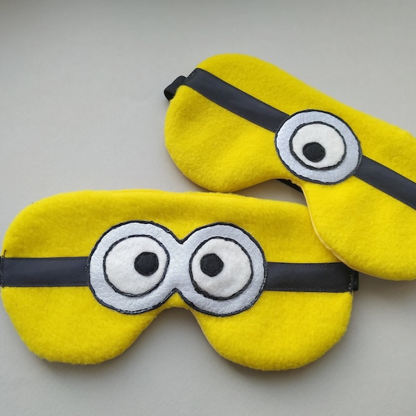 Sleeping mask  set "Minions"/ Cute yellow eye sleep mask, Funny  gift for fans of minions - soft eye pillow - kids adults Sleeping mask