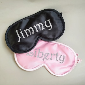 Personalized Satin Sleep Mask: Custom Name Eye Cover, Blackout Blindfold