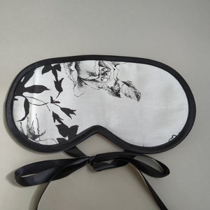 Eco-friendly blackout sleeping mask for women, Floral organic cotton sleep mask, Eye mask for heat, Birthday gift for her