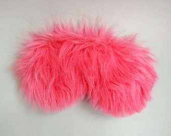 Pink furry Sleep mask / Eye mask / Gift for her or him / Travel gift / Sleeping mask / Womens sleep mask / Mens sleep mask /Travellers gift