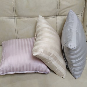 Handmade organic cotton Decorative Pillow with Invisible Zipper - Custom Pillows 14x 14 Inch & synthetic insert included- Housewarming gift