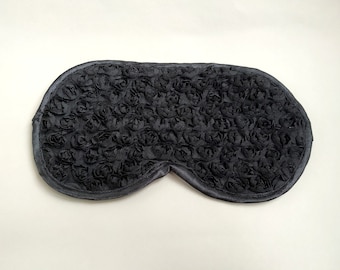 Black 3D flowers sleep mask, Cute eye cover sleep mask, Birthday gift, Blackout sleep wear mask, Travel accessories, Pajama party favor