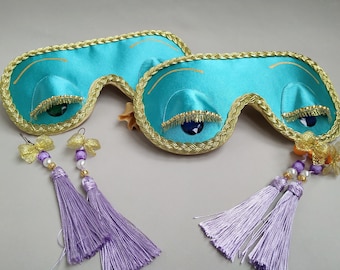 Holly Golightly bridesmaid proposal, 21st birthday gift for her, Breakfast at Tiffany’s eyelashes sleep mask & earring or earplug for Guests