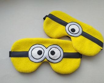 Sleeping mask  set "Minions"/ Cute yellow eye sleep mask, Funny  gift for fans of minions - soft eye pillow - kids adults Sleeping mask