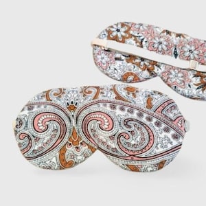 Adjustable reversible sleep mask from organic cotton for rest, Light blocking eye pillow for Meditation, Cute soft Spa gift Self Care outfit