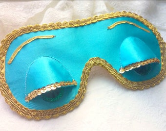 Holly Golightly turquoise sleep mask, Audrey Hepburn night cute mask,Breakfast at Tiffany's party favor, Satin eye pillow,Bachelorette party
