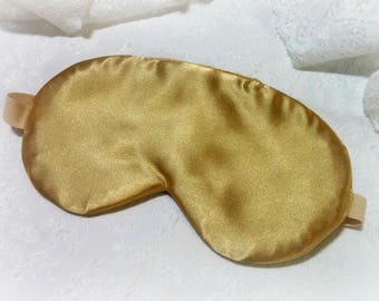 Soft Gold Satin Sleep Mask from VikiSleepLine / headmade Sleep Mask, Cute Gold Eye cover, Blackout Mask, Blindfold, night eyemask cheap gift