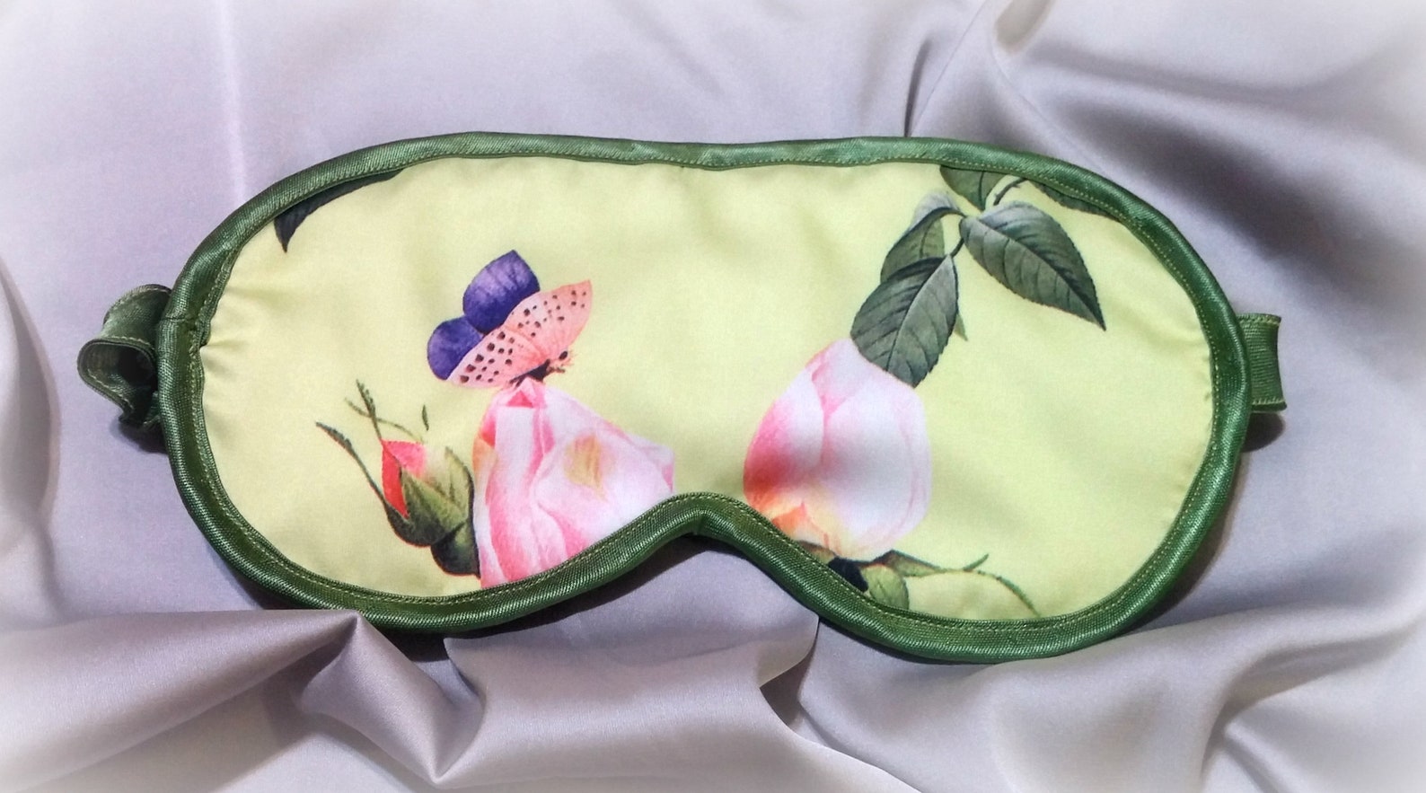 Flowers Silk Organic Sleep mask for women Ecofriendly Travel Etsy