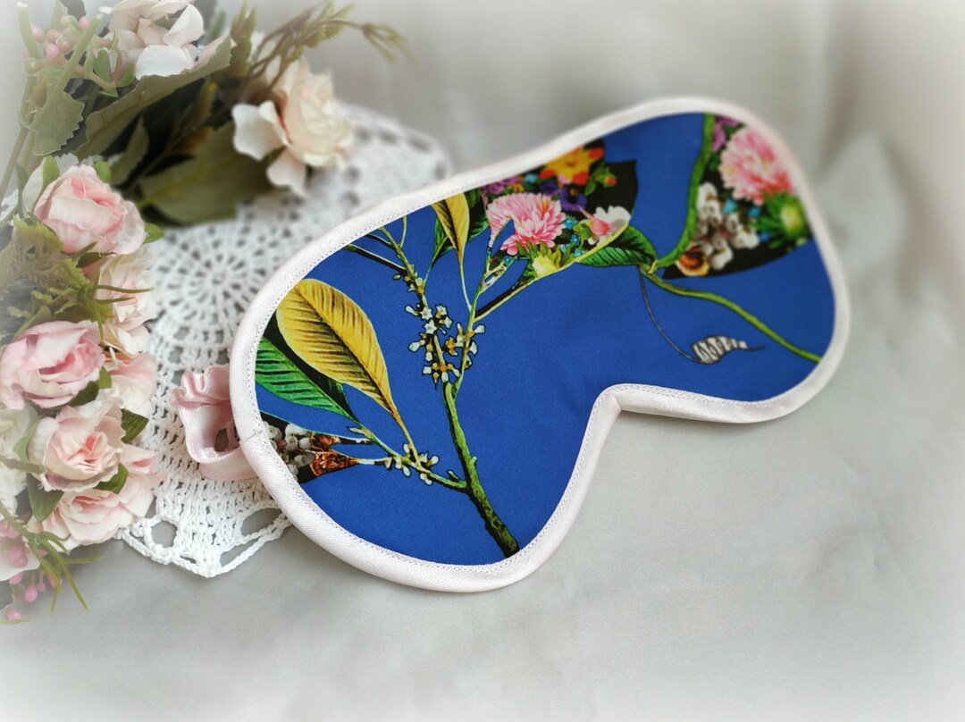 Blue Silk Organic Eye Mask for Woman , Slumber SPA, Pj Party Favor