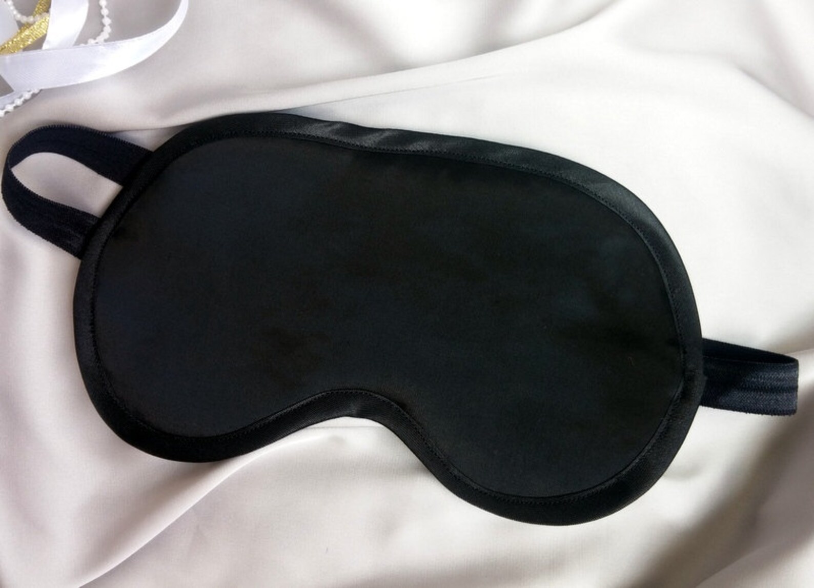 Black headmade Sleep Mask Cute Black Eye Mask Black Satin Etsy