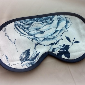 Eco-friendly sleeping mask, Sleep mask with dark blue roze organic cotton, Organic Eye mask, Birthday gift for her, Bachelorette party