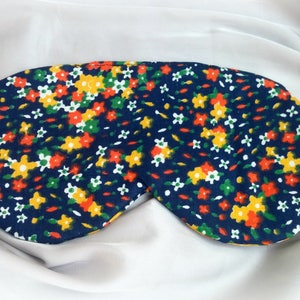 Blue handmade Organic cotton Sleep mask / Flower Organic Eye mask, Cotton sleep wear, cute eye cover, travel accessories, gift for travelers
