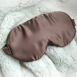 Luxury Silk Brown sleep mask / Super soft eye mask / Eco-friendly sleeping mask,Travel Accessory, Cute Natural Sleep Eye mask, Birthday gift