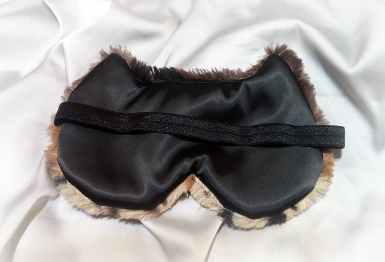 Brown Soft Furry Cat Sleep Mask Cute Fluffy Fur Kitty Eye Etsy