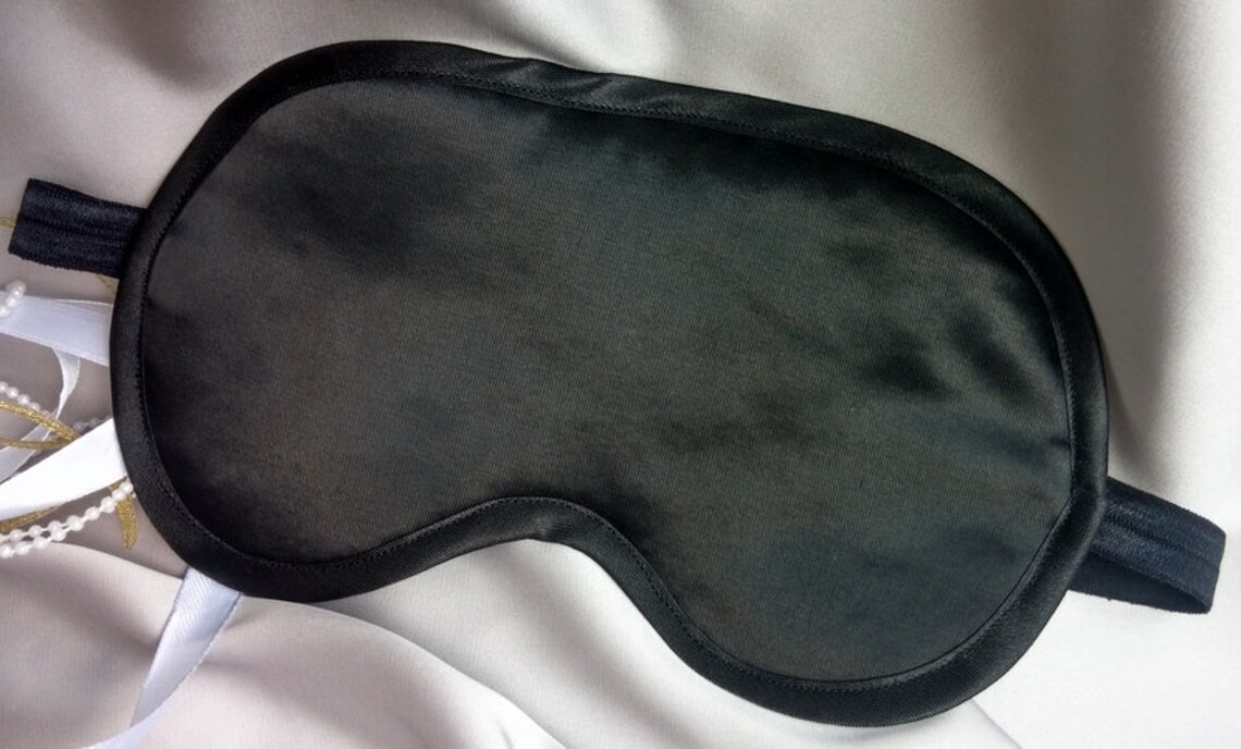 Black headmade Sleep Mask Cute Black Eye Mask Black Satin Etsy