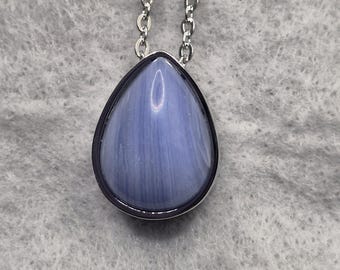 Blue Agate Memorial Cremation Ashes Urn Pendant Necklace