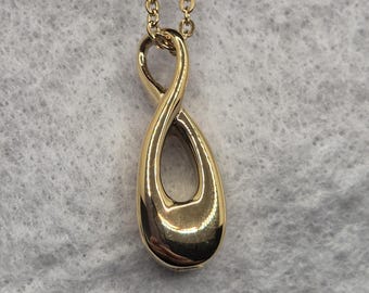 Gold Infinity Memorial Cremation Ashes Urn Pendant Necklace