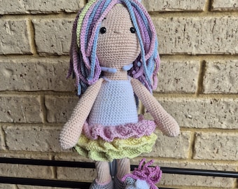 Lulu- Crochet Amigurumi Doll with Unicorn