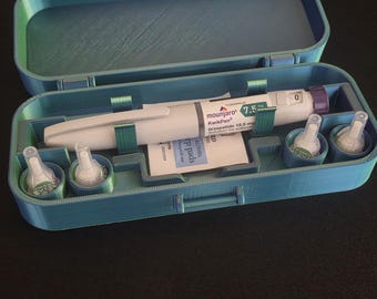 GLP 1 Wegovy Mounjaro Pen Travel Case 3D Printed Accessories Case - Green/Purple/Blue
