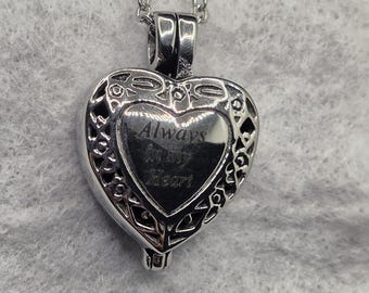 Always in my Heart Memorial Cremation Ashes Urn Pendant Necklace