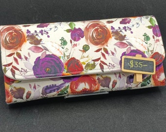 Rustic Floral Necessary Clutch Wallet Purse