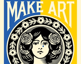 Shepard Fairey (Obey Giant) : Ukraine Make Art Not War - Offset lithograph #DONATION TO CHARITIES