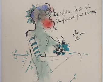 Jean COCTEAU : Ephèbe - lithographie originale signée