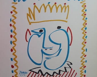 Pablo Picasso : Carnival - The King, Signed lithograph