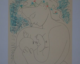 Pablo Picasso: Maternity, Signed lithograph