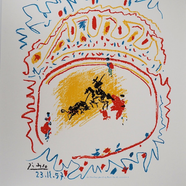 Pablo PICASSO: Bullfighting, Original vintage poster Musée Céret (1982)